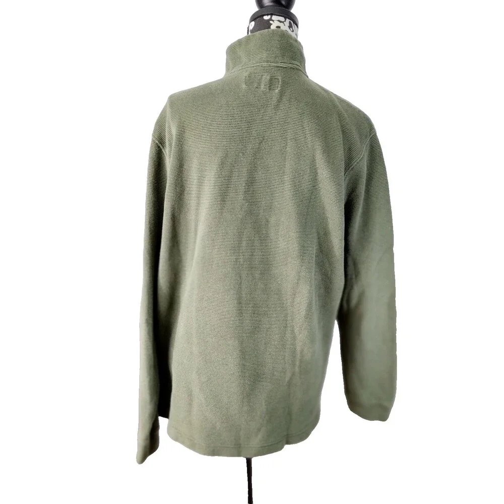 Chaps Sweater Mens Large Green Quarter Zip Mock Neck Pullover Long Sleeve Knit